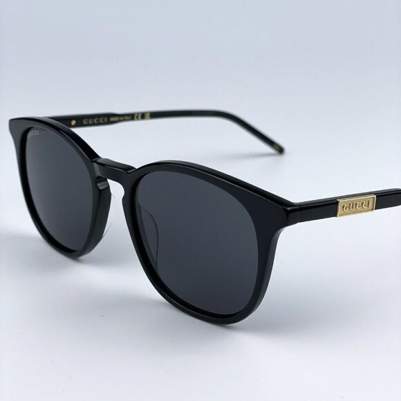 NEW Gucci GG1157S 001 Black Grey Round Unisex Sunglasses - Picture 9 of 15